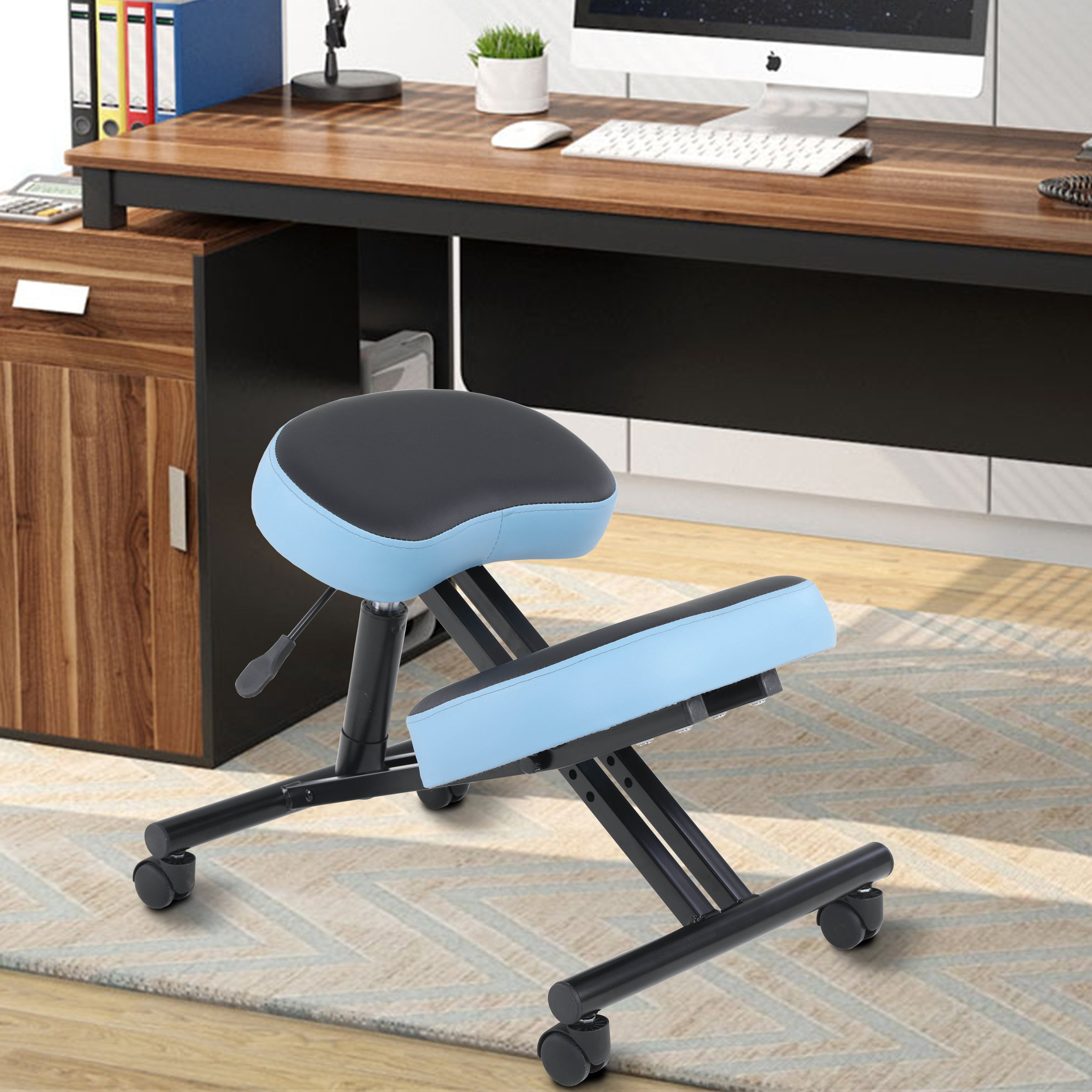 Home New Wheels Kneeling Chair with Orthopedic Back Pain Seat Helps