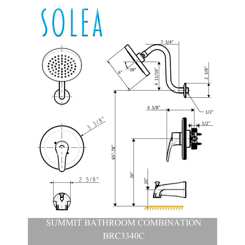 Summit Bathroom Tub And Shower Faucet With Diverter
