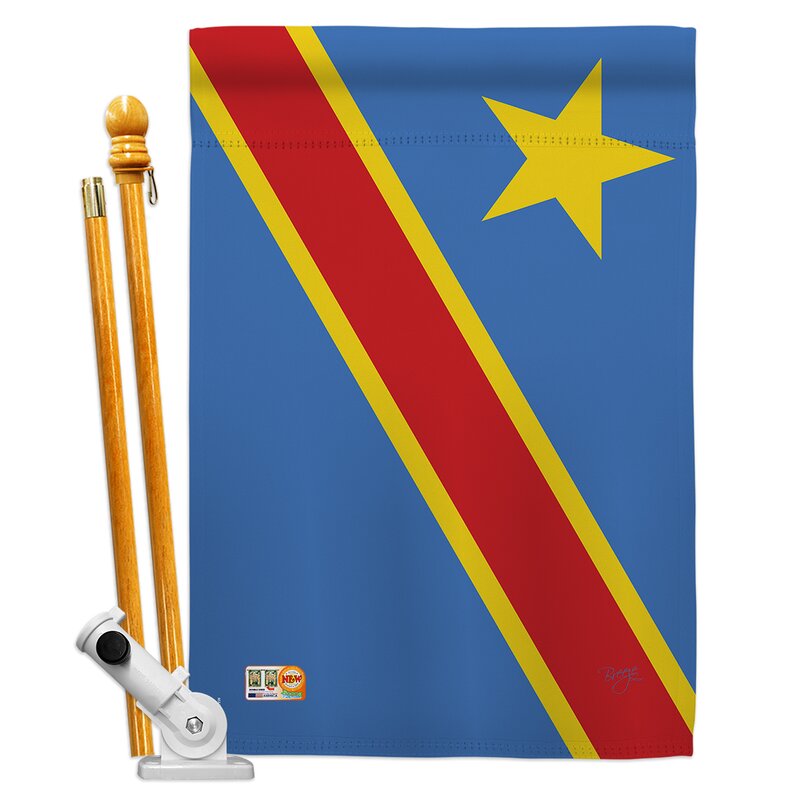 Breeze Decor Dr Congo Flags Of The World Nationality Impressions Decorative Vertical 28 X 40 Double Sided House Flag Set Pole Bracket Hardware Wayfair