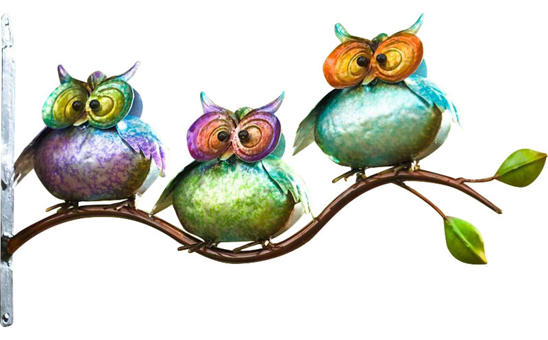 Etal Birds Wall Art, Etal Vivid Birds On Branch Silhouette Wall Decor
