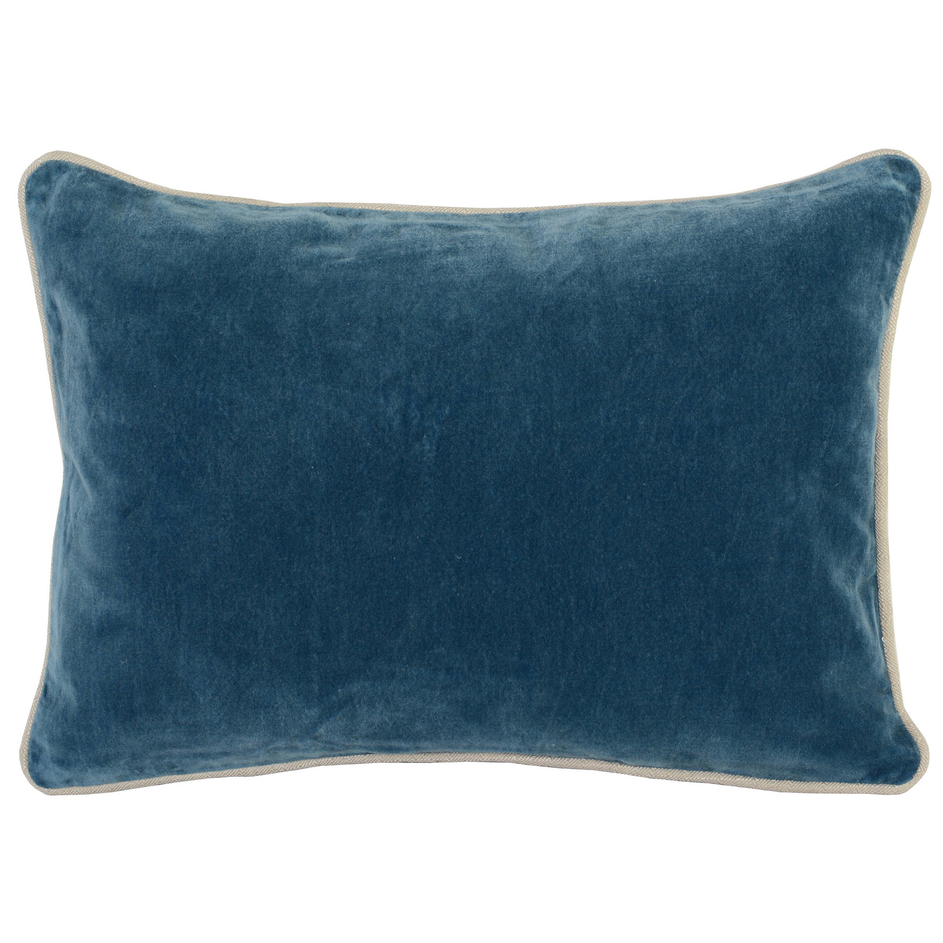 large blue velvet cushions