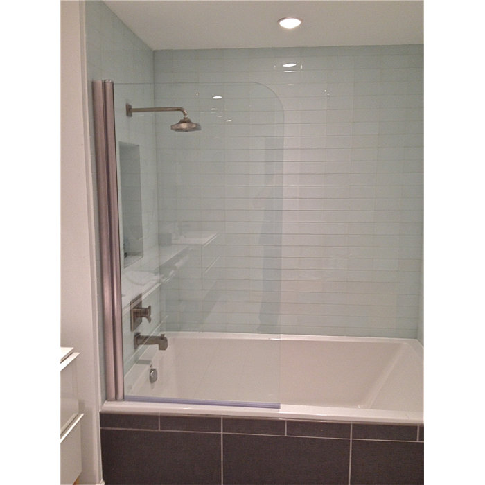 Ark Showers 30 X 64 Pivot Frameless Tub Door Wayfair Ca