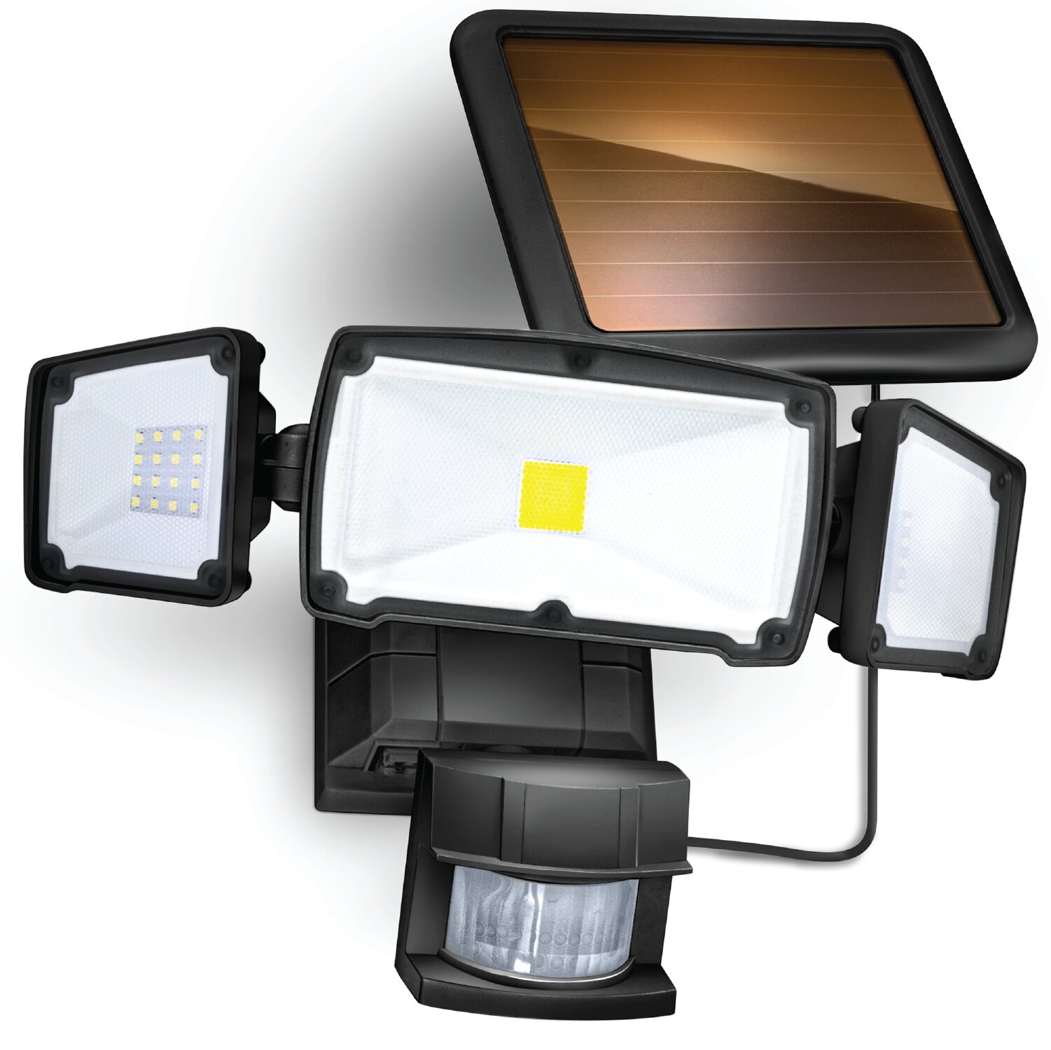 1000 Lumen Bronze LED Battery Operated Motion Activated Dusk-to-Dawn Flood Light 