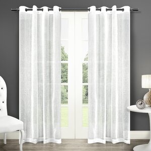 Paulin Striped Sheer Grommet Curtain Panels (Set of 2)