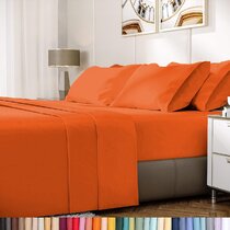 Vintage Crocheted Flat Bed Sheet Orange