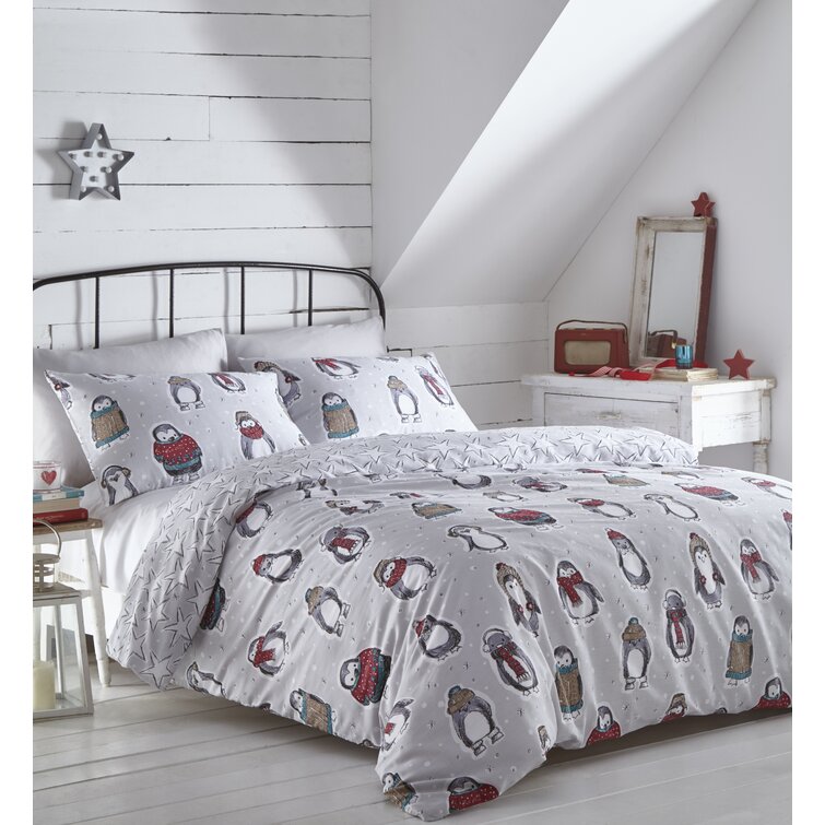 grey christmas double duvet cover