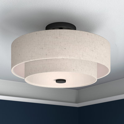 Ashaud 3 - Light 15" Shaded Tiered Semi Flush Mount