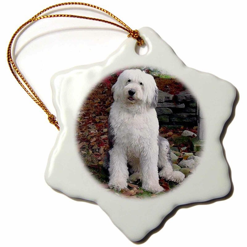 The Holiday Aisle® Old English Sheepdog Holiday Shaped Ornament | Wayfair