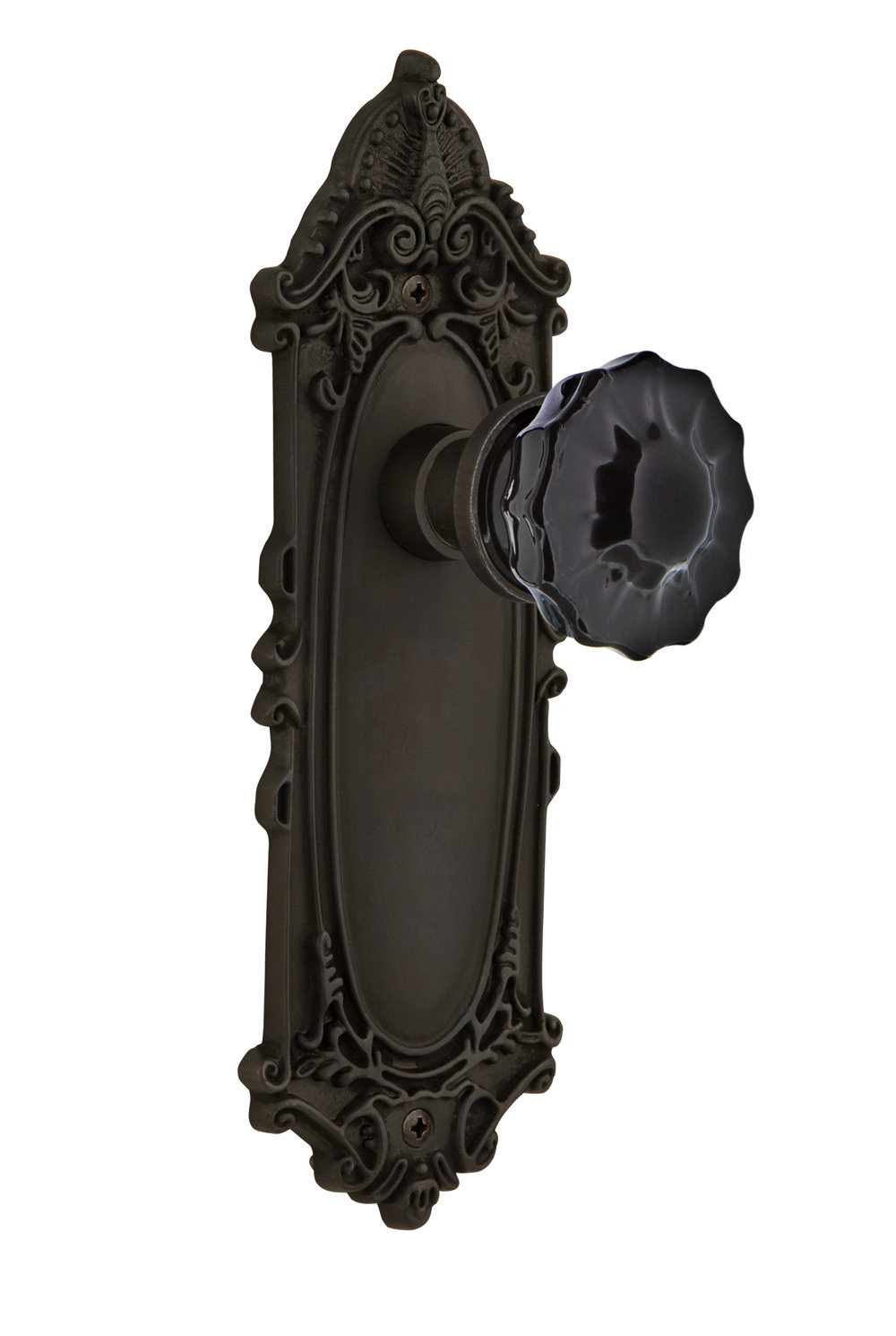 Nostalgic Warehouse Black Crystal Single Dummy Door Knob With