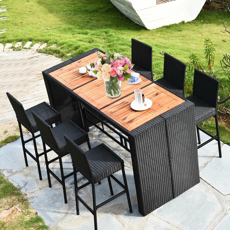 bar height patio dining set for 6