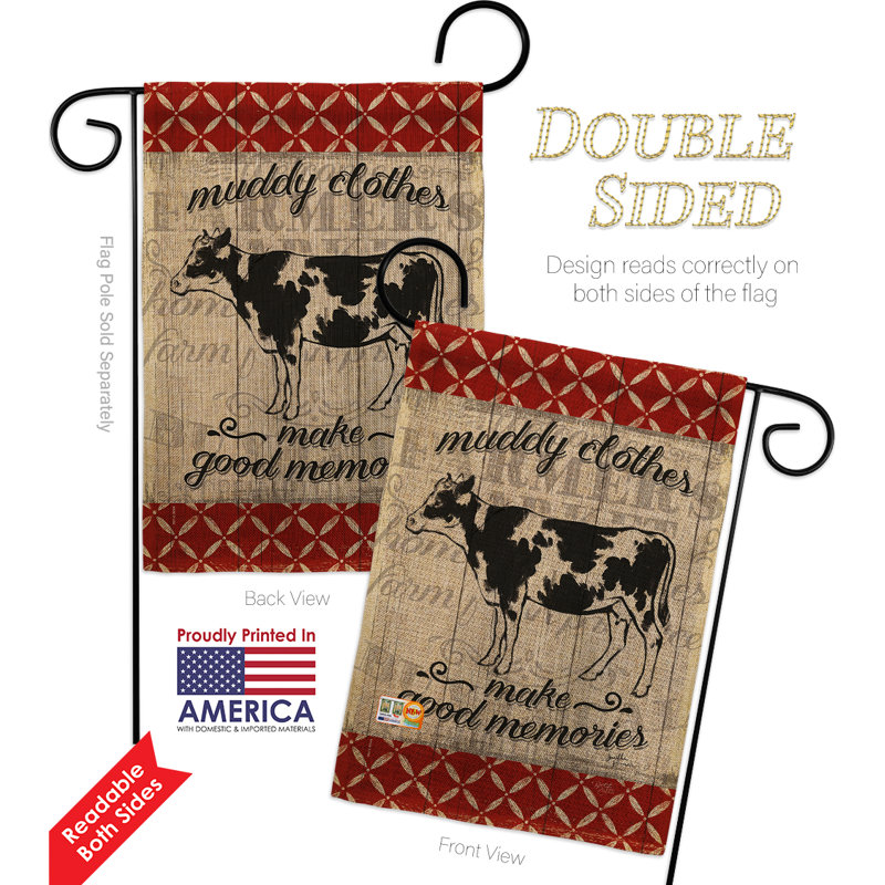 Breeze Decor Farm Cow 2 Sided Polyester 19 X 13 In Garden Flag Wayfair