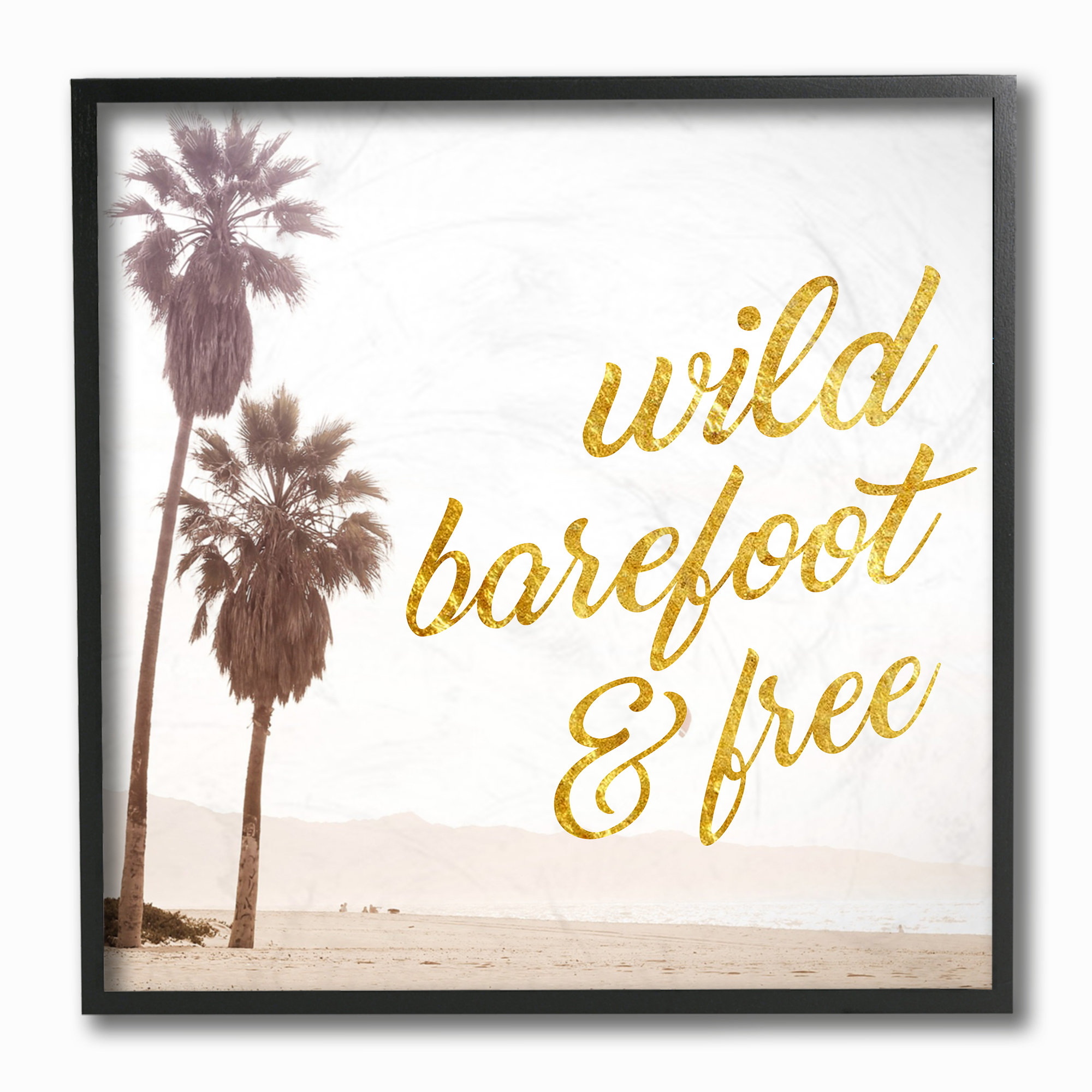 24 x 1.5 x 24 Proudly Made in USA Stupell Home D/écor Wild Barefoot and Free Cursive Typography Stretched Canvas Wall Art