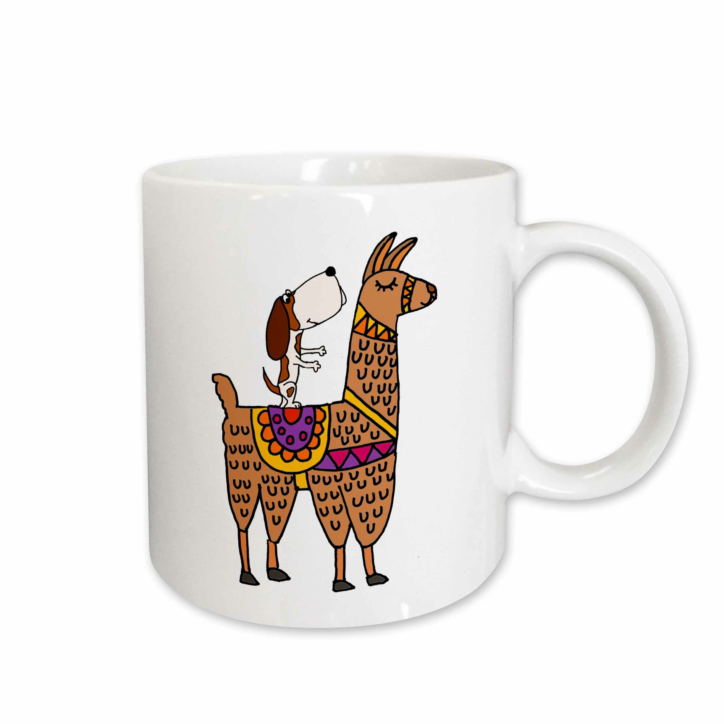 East Urban Home Funny Cute Basset Hound Riding Llama Cartoon Coffee Mug Wayfair