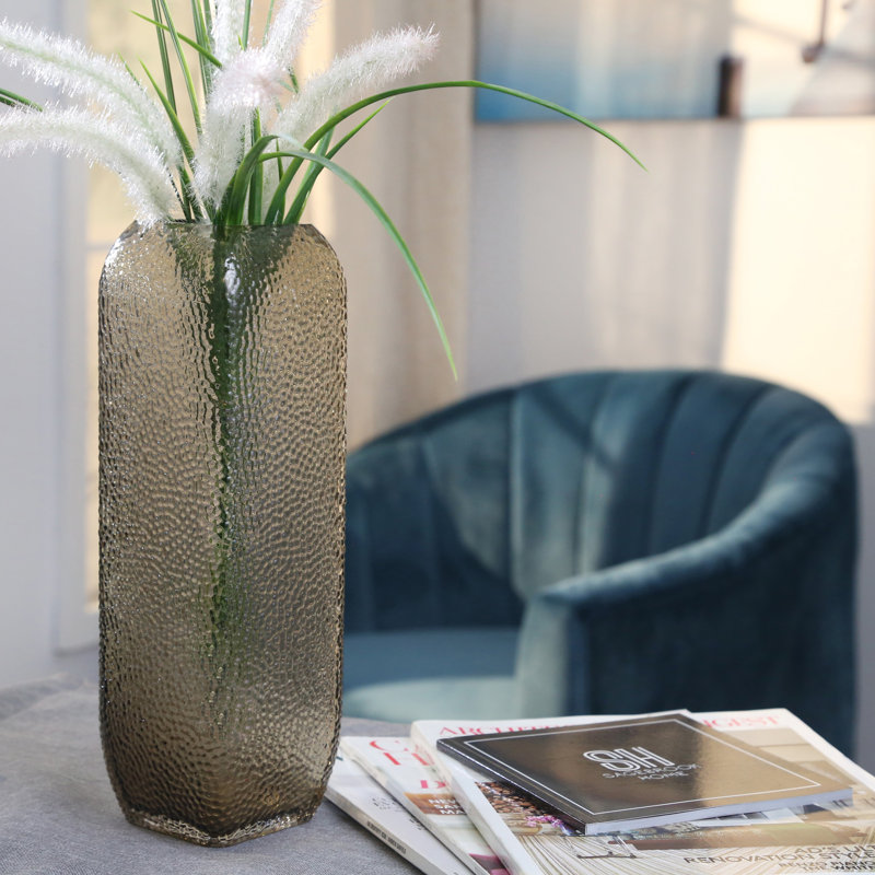 Latitude Run Tingledale Brown 11 81 Indoor Outdoor Glass Table Vase
