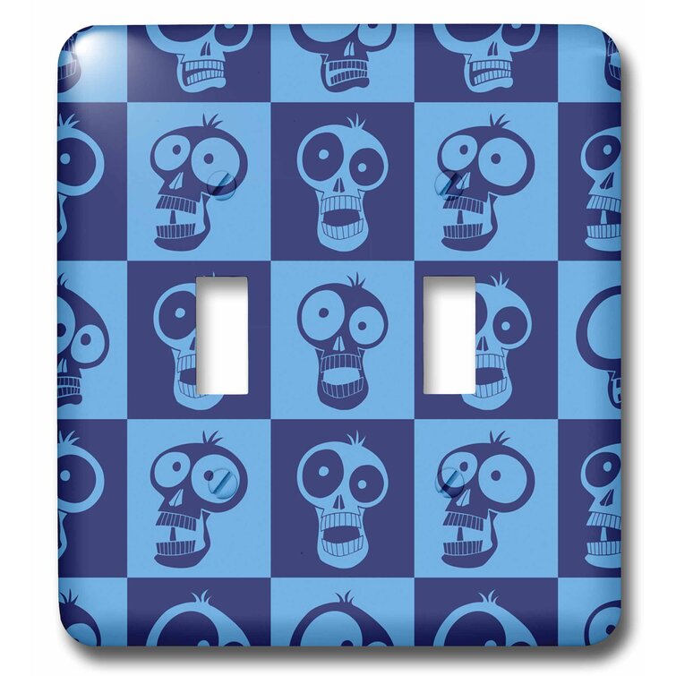 Single Gang Toggle Light Switch Plate Replacement Sugar Skulls with Flowers Unique Wall Plate Cover Home Decor Lighting Accessories Gift