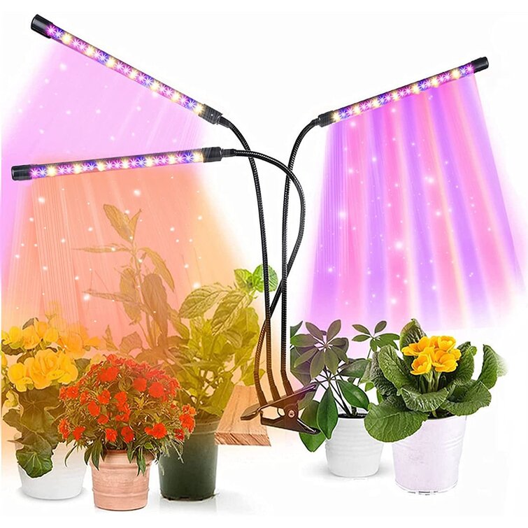 Auto ON/OFF Three Head Clip on LED Grow Light For Indoor Hydroponics Plant Grow 