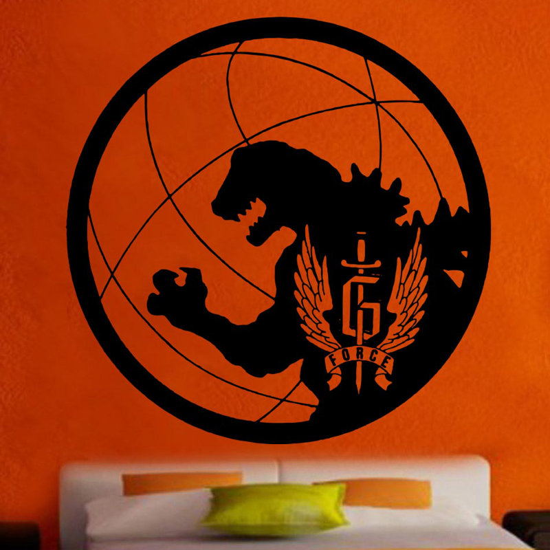 kult kanvas gforce godzilla logo decal vinyl wall sticker | wayfair