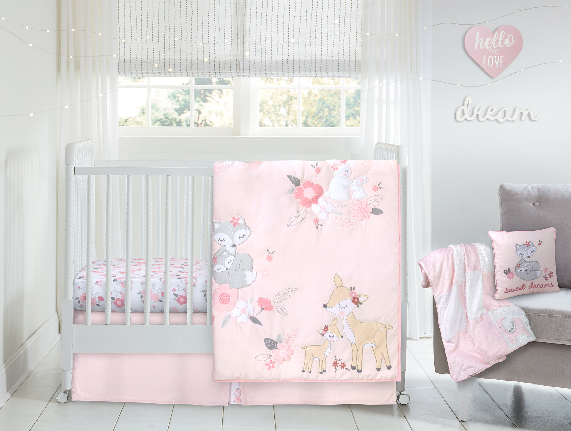 SOFT Cotton Baby Boy Girl Bed Sheet Newborn Crib Blanket Bedding Set Nursery 4pc 