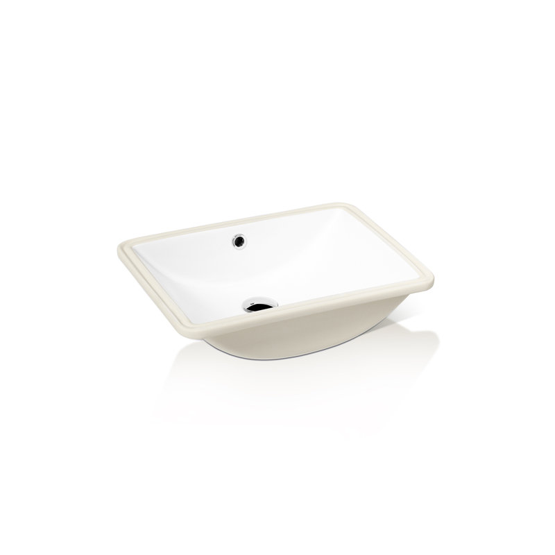 L070-4101-U1 Milo Vitreous China Square Undermount Bathroom Sink with Overflow