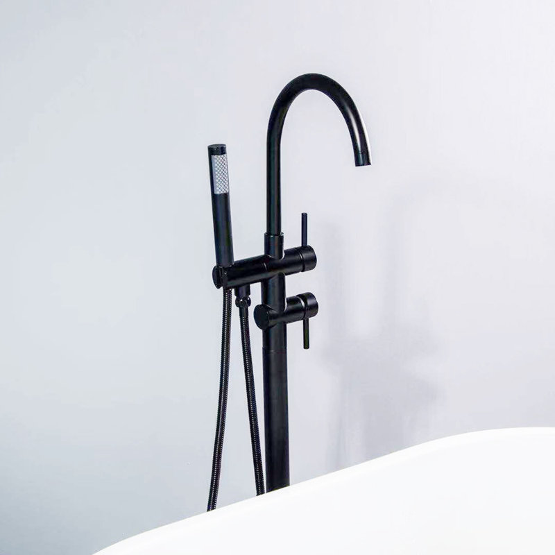 Matrix Decors Double Handle Floor Mounted Clawfoot Tub Faucet Wayfair