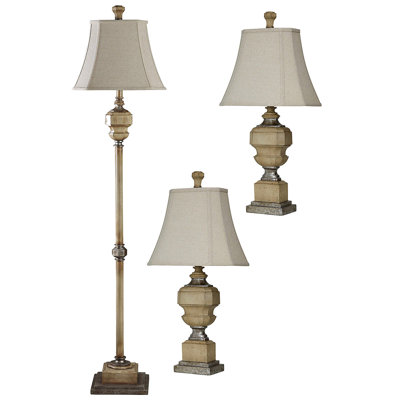 Arra 3 Piece Floor and Table Lamp Set