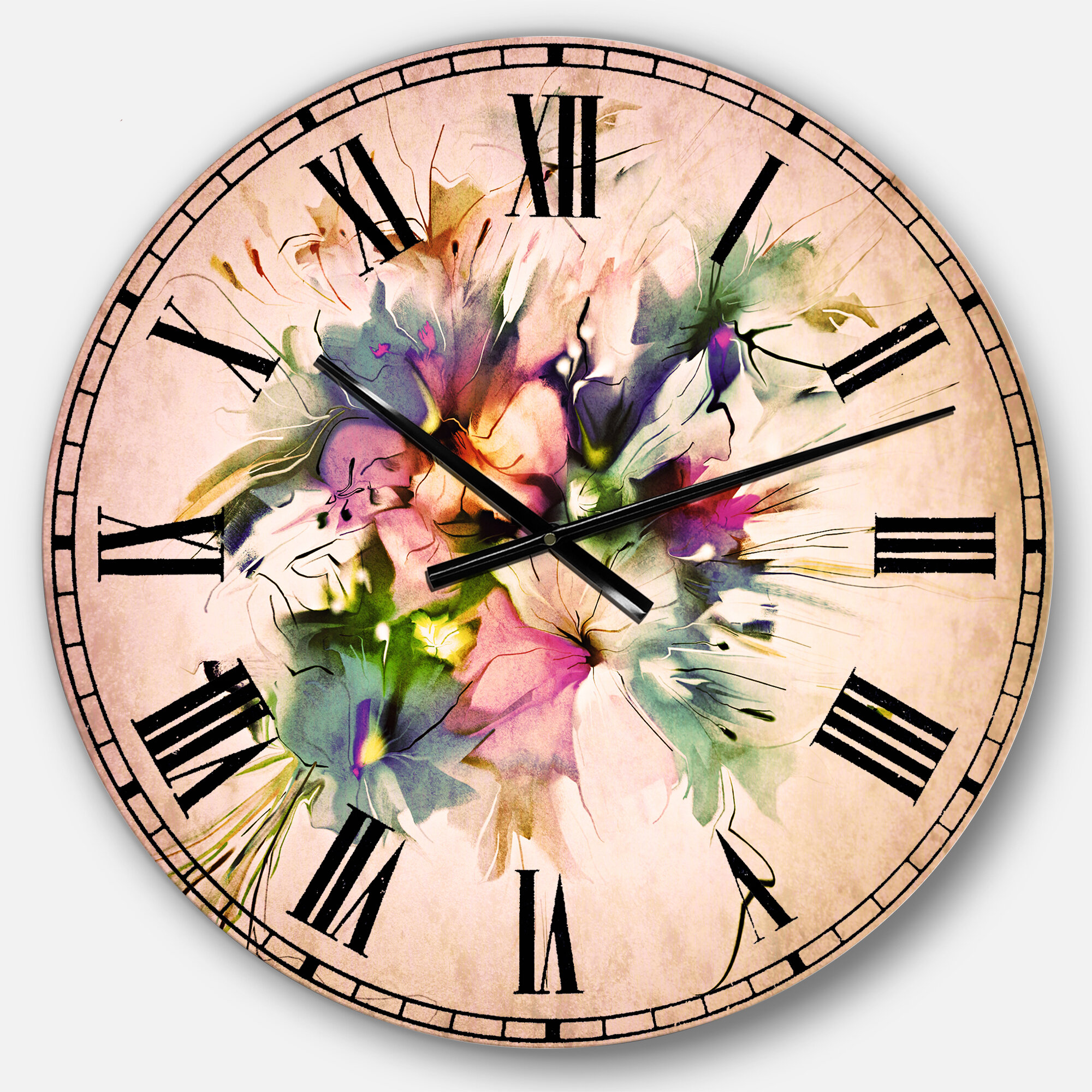 East Urban Home Watercolor Wall Clock Wayfair