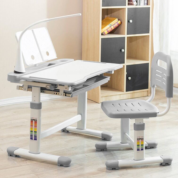 Lift-Top Kids Writing Desk & Chair Set Height Adjustable Tilt Desk for Study 