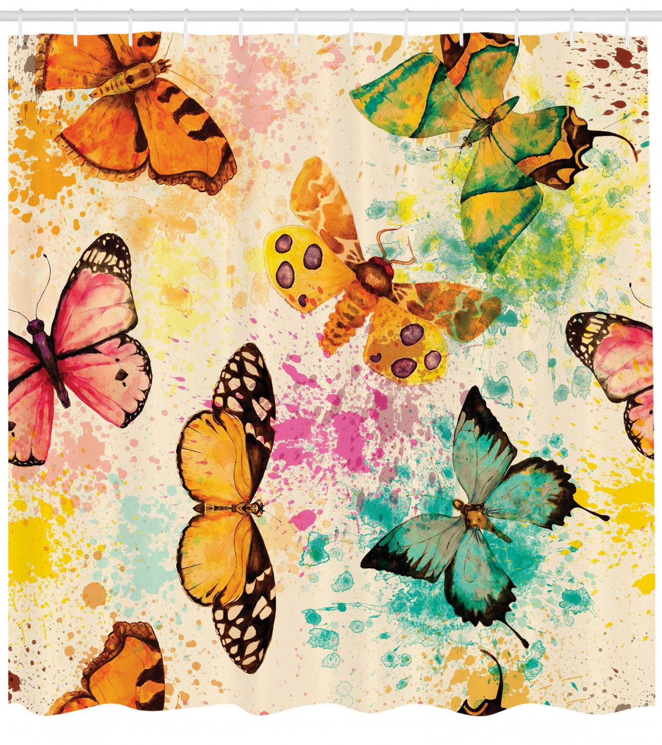 East Urban Home Butterfly Shower Curtain Set Hooks Wayfair