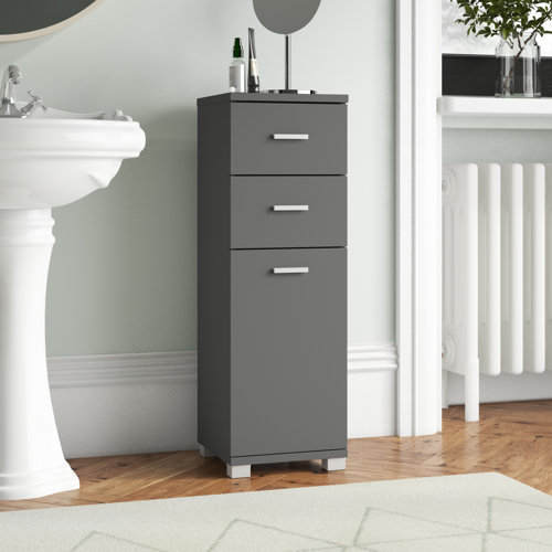 Asay 30 x 90cm Free-standing Cabinet Latitude Run Finish: Grey Highgloss