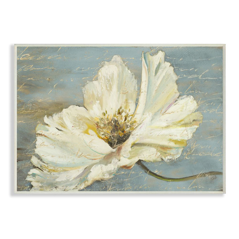 Ophelia Co Flower With Word Texture Painting Graphic Art On