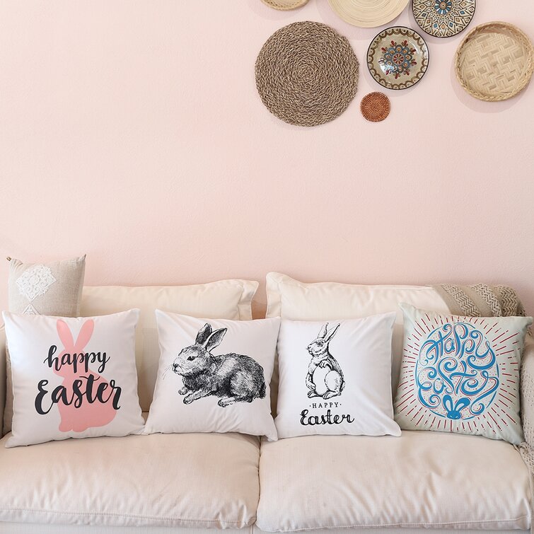 Farm Rabbit Easter Bunny Feed Throw Pillow Cover Sofa Couch Car Bed Cushion Case 