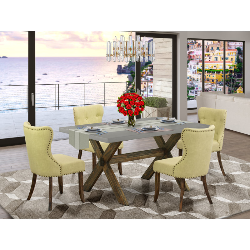 Red Barrel Studio Ayden James 5 Piece Rubberwood Solid Wood Dining Set Wayfair