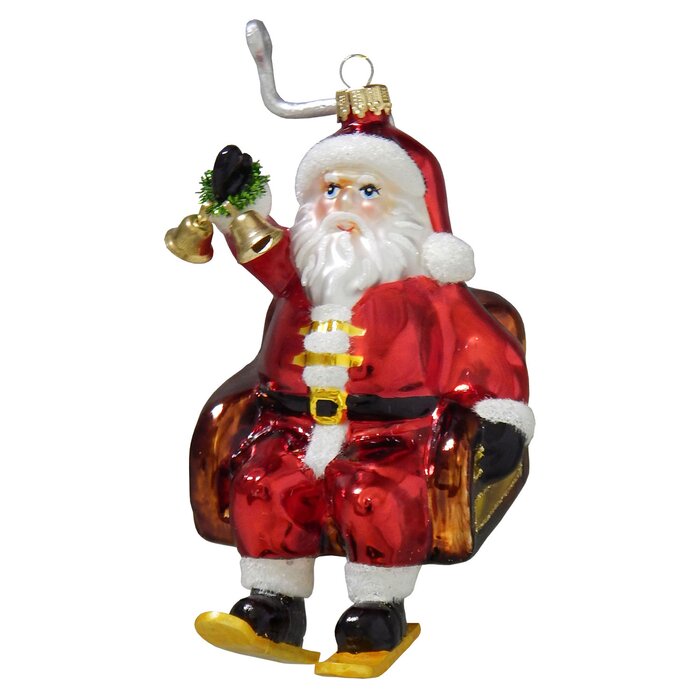 Weihnachtsbaumfiguren SANTA IM SESSELLIFT - Krebs Glas