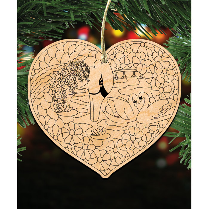 The Holiday Aisle Swan Coloring Decor Diy Artsy Birch Wooden Door