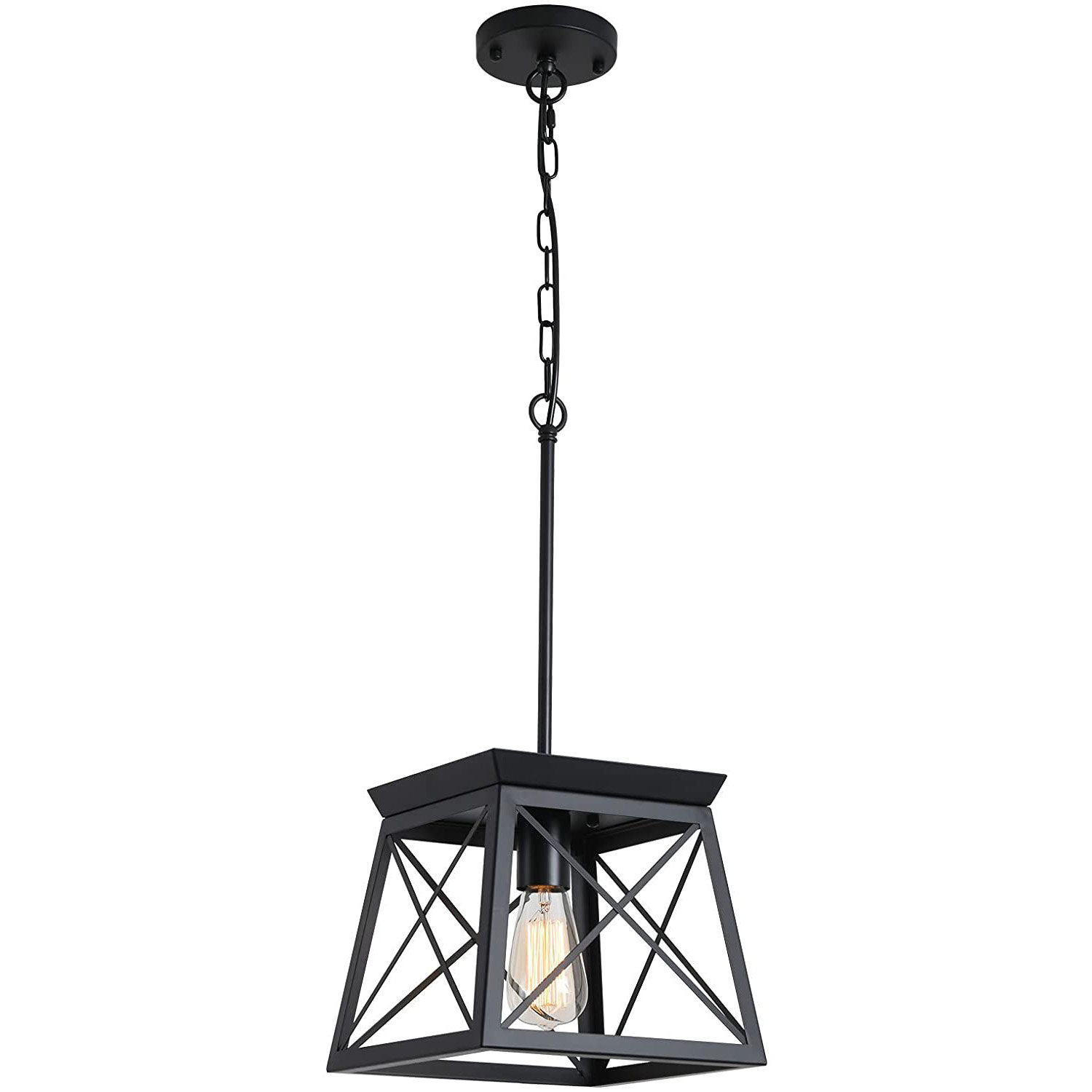 Gracie Oaks Farmhouse Square Chandelier Rustic Single Light Kitchen Island Lighting Linear Island Light Fixture Farmhouse Pendant Lighting Fixtures For Kitchen Red Bronze Wayfair