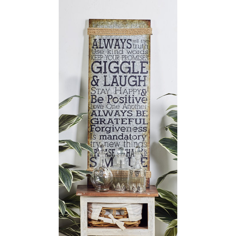 Andover Mills Metal Rope Sign Wall Decor Reviews