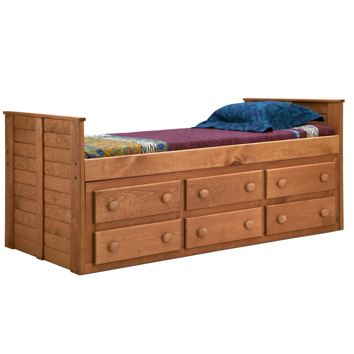 Harriet Bee Chea Twin Mate S Captain S Bed With Storage Wayfair