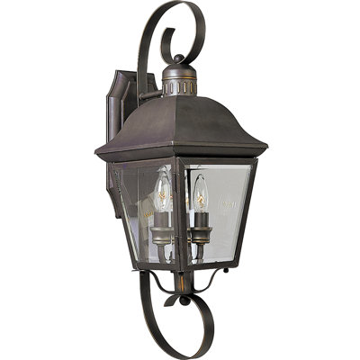 Rawson Antique Bronze 2 - Bulb 21.25" H Beveled Glass Outdoor Wall Lantern