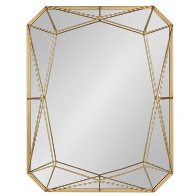 Everly Quinn Winfred Geometric Shaped Metal Glam Wall Mirror