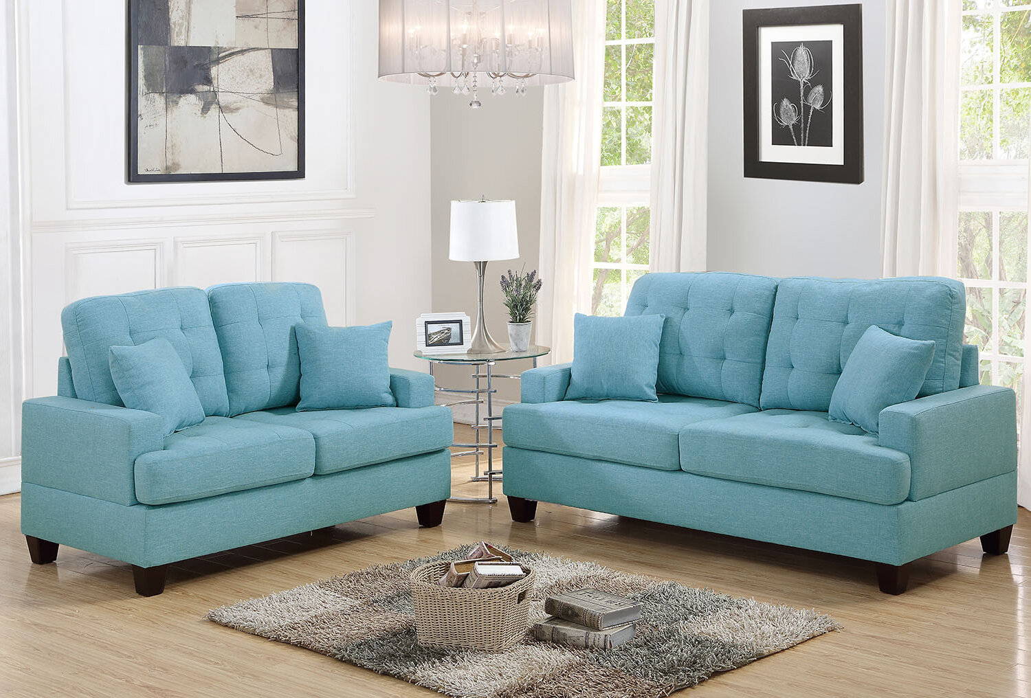 Blue Sofa Loveseat Living Room Sets Youll Love In 2021 Wayfair