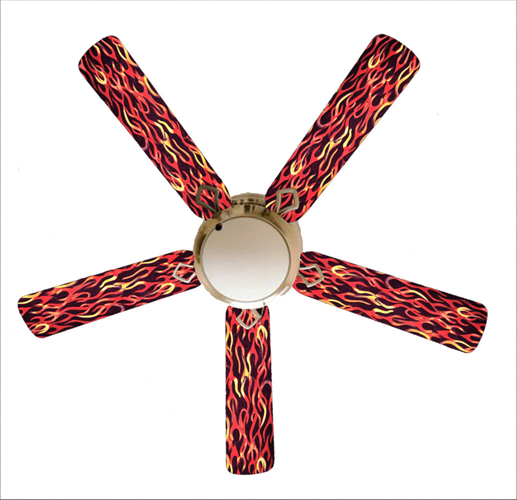 Winston Porter 52 Glossop Hot Rod Flames 4 Blade Ceiling Fan