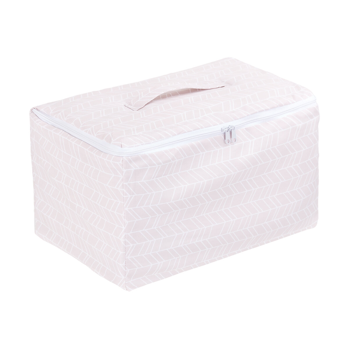 20 x 20 x 20 cm Aufbewahrungskorb für Kinderzimmer Aufbewahrungsbox fürs Bad weiße dünne Diamante auf Altrosa KraftKids Stoff-Körbchen mit Dreiecken 