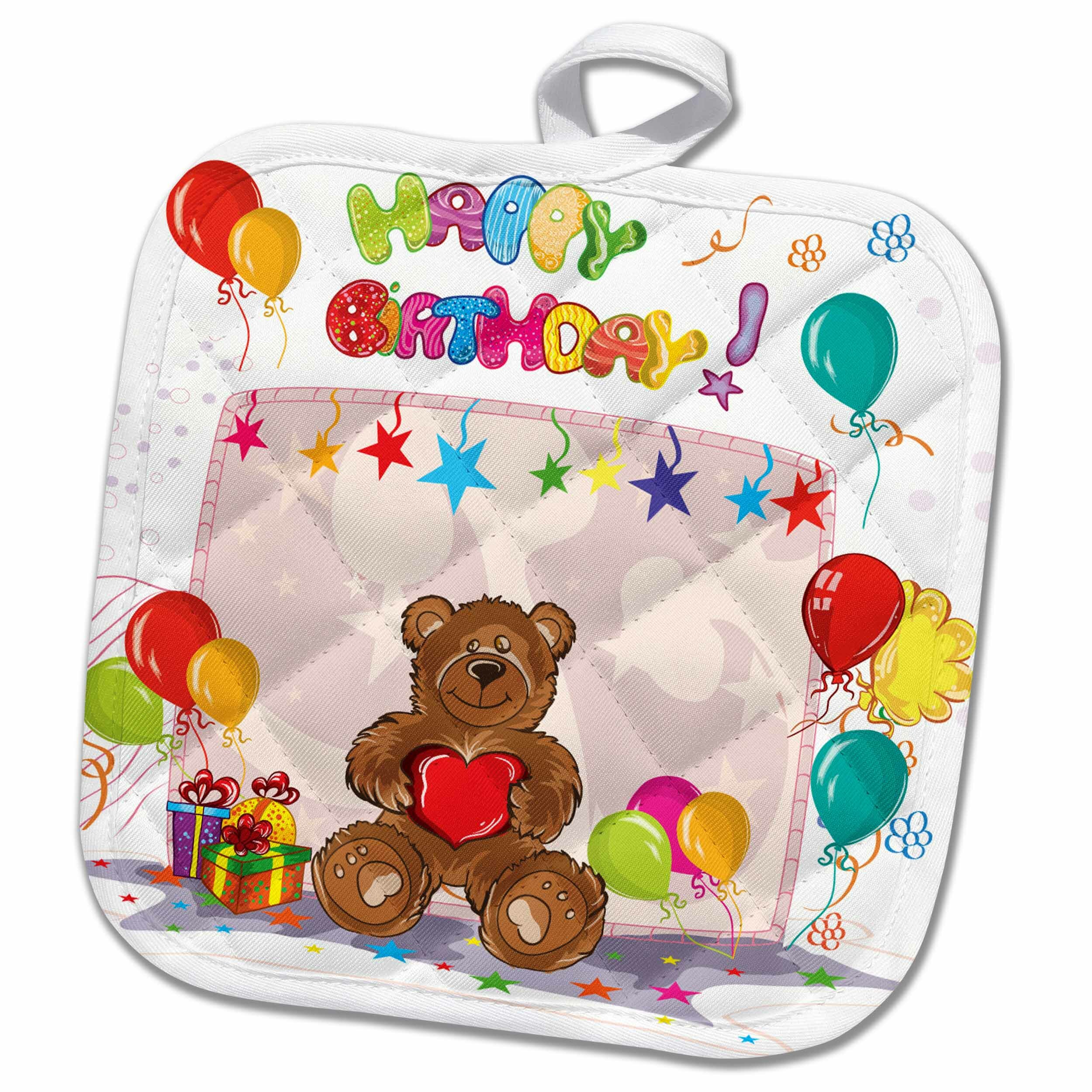 3drose Cute Happy Birthday Teddy Bear Fulll Party Vector Design