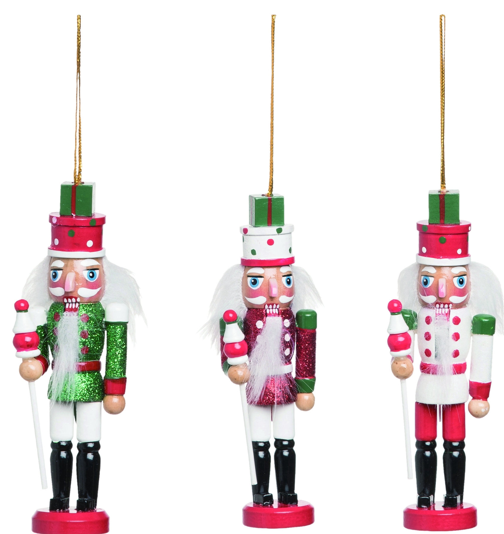 The Holiday Aisle 3 Piece Nutcracker Hanging Figurine Ornament Set Wayfair
