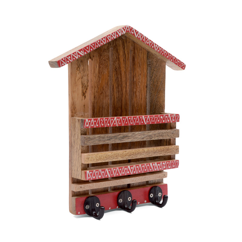 August Grove Alyvia Home Wood Wall Organizer With Key Hooks Wayfair