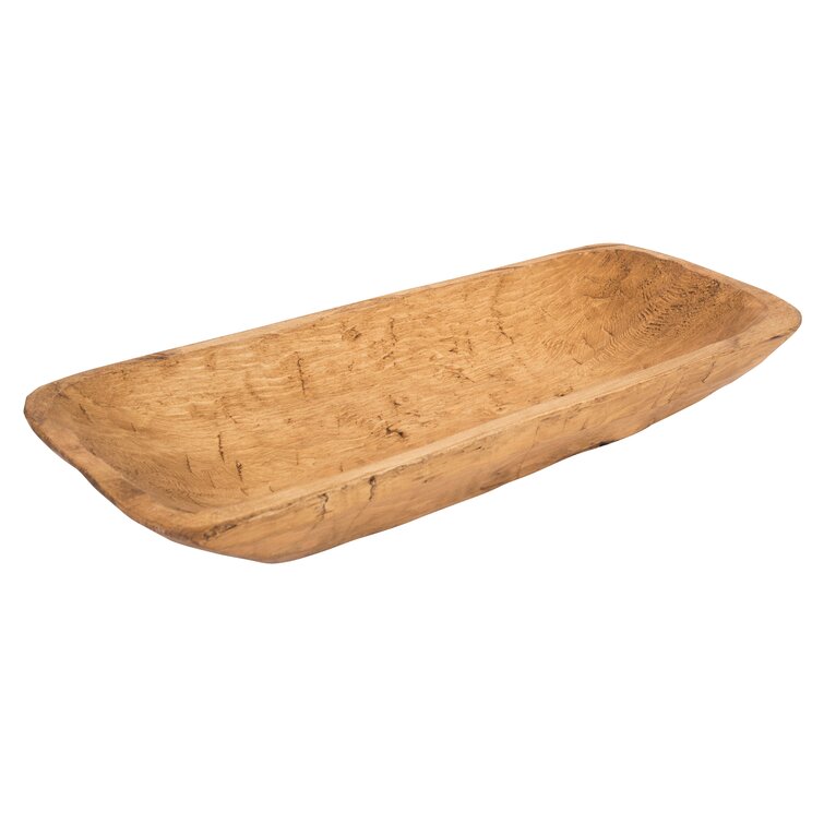 Gracie Oaks Trieu Wood Rectangle Contemporary Decorative Bowl in Brown ...