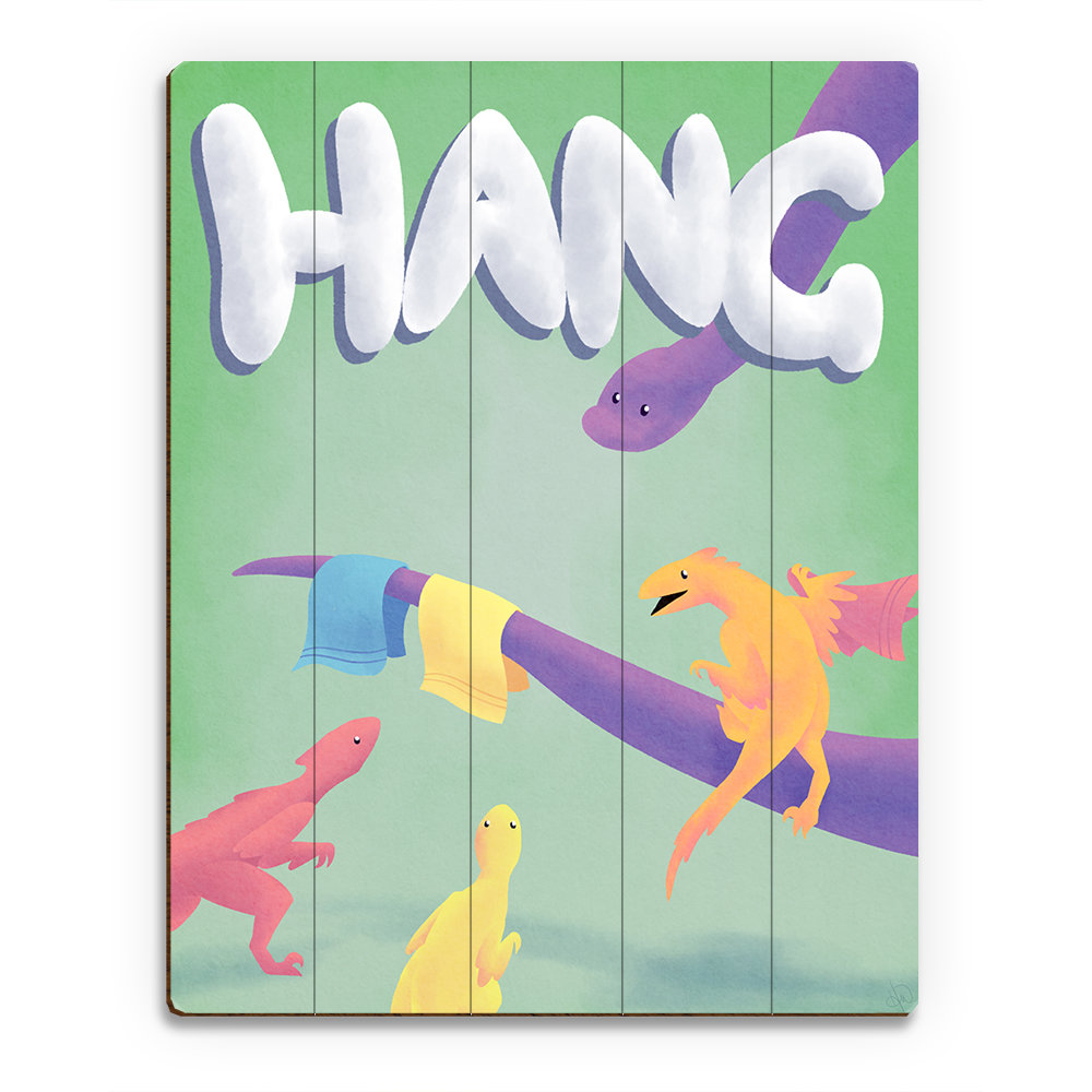 Click Wall Art Wood Slats Hang Dinosaur Graphic Art On Plaque Wayfair