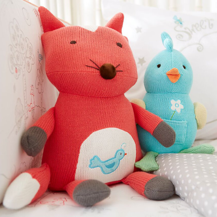 The Little Acorn Fox Knit Toothfairy 100 Cotton Pillow Wayfair Ca