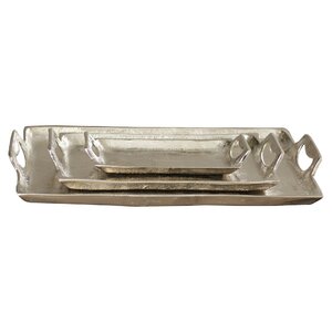 Darcelle 3 Piece Rectangular Metal Tray Set