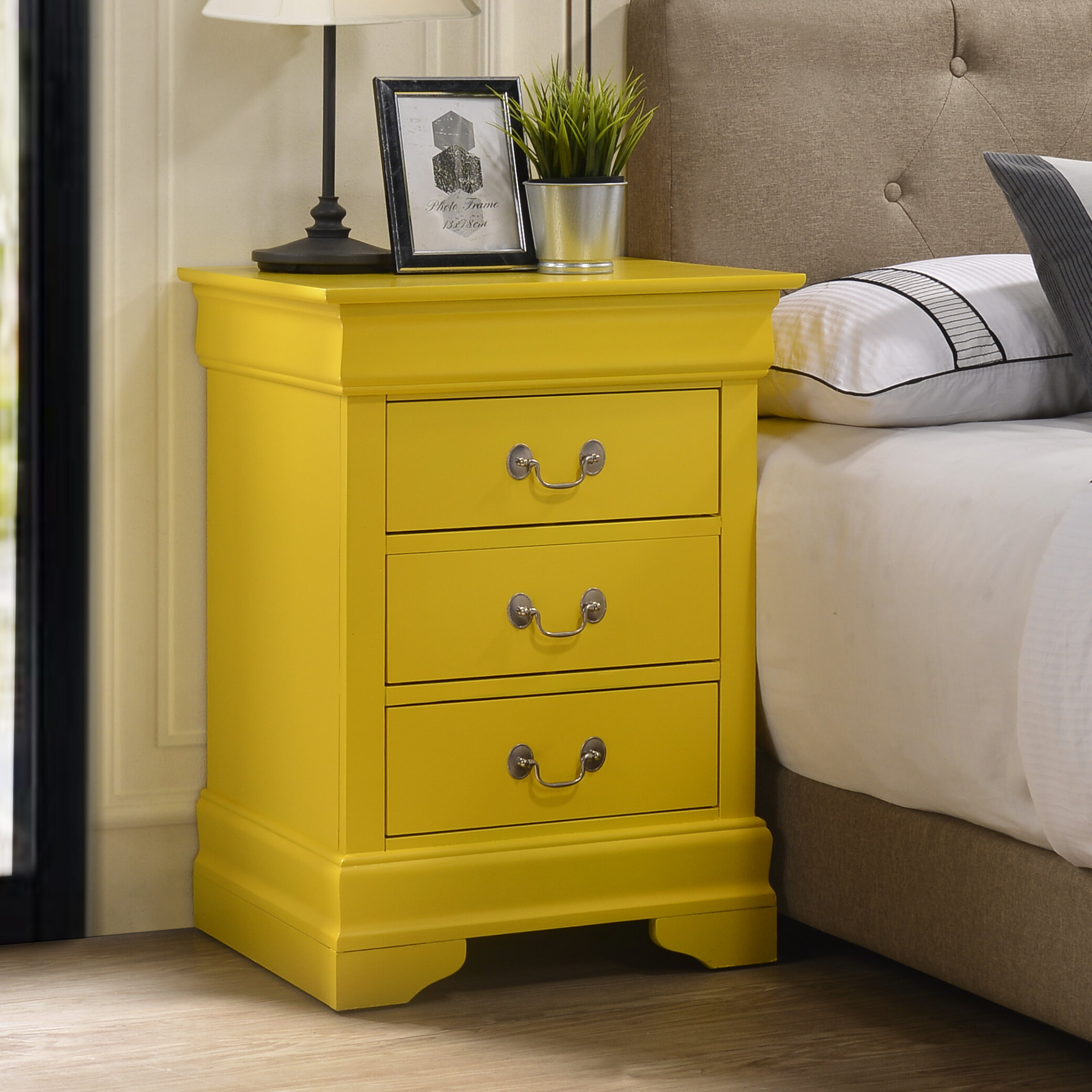 yellow night stand